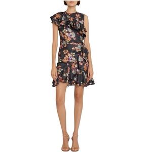 Ulla Johnson - Candace Ruffled Floral Silk Mini Dress in Lune Sz 4